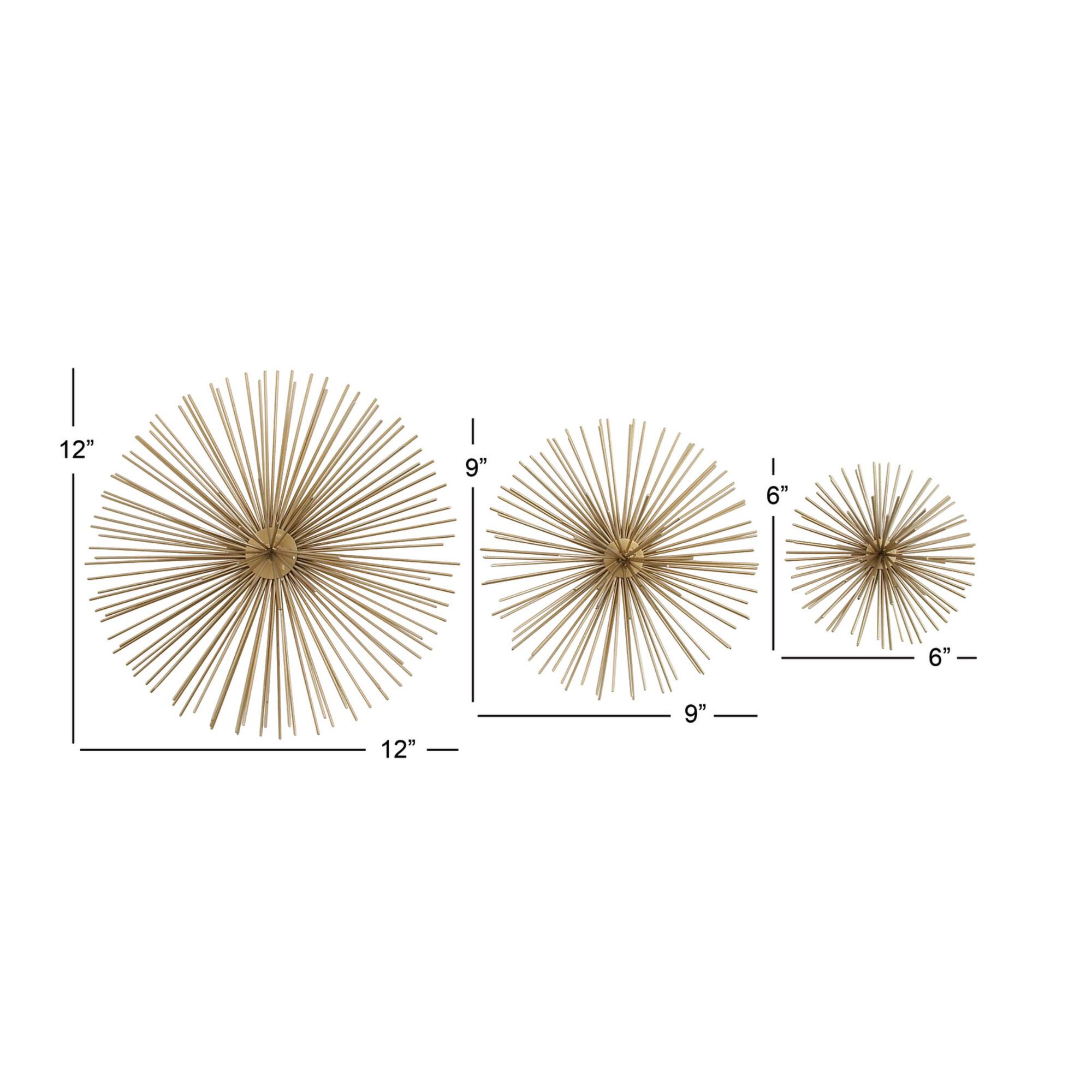 Gold Tin Contemporary Abstract Wall Accent Set